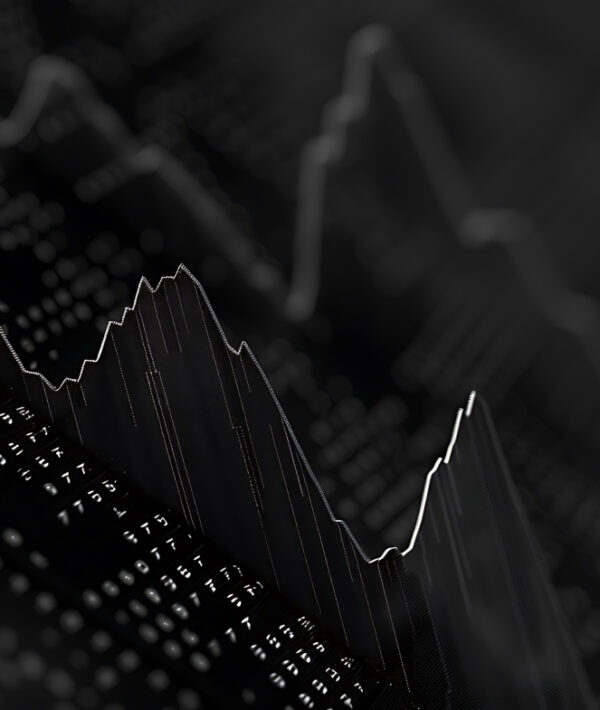 Abstract Black and White Stock Market Chart.